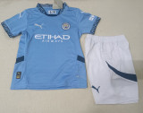 24-25 Man City Home Kids Soccer Jersey