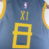 2023 WARRIORS XI #8 Grey Green Top Quality Hot Pressing NBA Jersey (V领)(定制款)