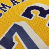 1999 LAKERS RODMAN #73 Yellow Retro Top Quality Hot Pressing NBA Jersey(圆领)