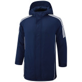 24-25 Royal Blue Hooded Windbreaker Fabric Cotton Coat #G229光板