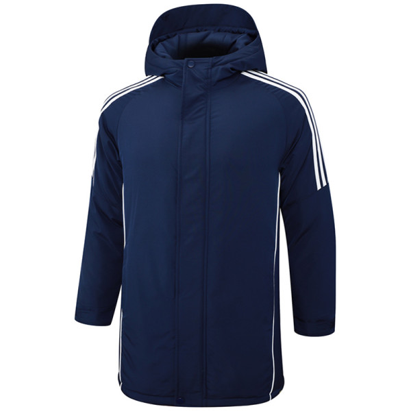 24-25 Royal Blue Hooded Windbreaker Fabric Cotton Coat #G229光板