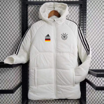 23-24 Germany White Hooded Cotton Coat Black Edge (黑色边) 棉衣