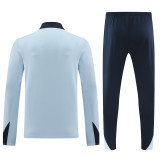 24-25 France Light blue Half Pull Tracksuit (半拉链)