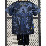 24-25 Brazil Blue Special Edition Kids Soccer Jersey *耶稣蓝色
