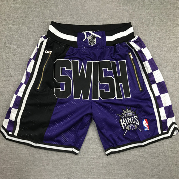Kings SWISH Purple City Edition Top Quality NBA Pocket Pants #国王队