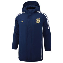 24-25 Argentina Royal Blue Hooded Windbreaker Fabric Cotton Coat #G185(金标)