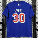 T184 Warriors CURRY #30 Blue High Quality Casual T-Shirt