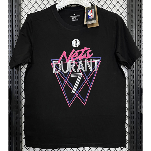 T166 BULLS DURANT #7 Black High Quality Casual T-Shirt