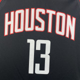 23-24 Rockets HARDEN #13 Black Top Quality Hot Pressing NBA Jersey (Trapeze Edition)飞人版