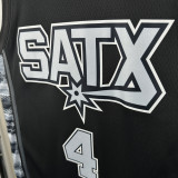 22-23 SA Spurs FOX #4 Black Top Quality Hot Pressing NBA Jersey (Trapeze Edition) 飞人版