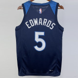 22-23 Timberwolves EDWARDS #5 Blue Top Quality Hot Pressing NBA Jersey