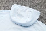 24-25 France Light blue Hoodie Half Pull Tracksuit #F589半拉连帽