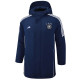 24-25 Germany Royal Blue Hooded Windbreaker Fabric Cotton Coat #G203
