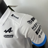 2023 F1 ALPINE White Polo Racing Suit(有领)