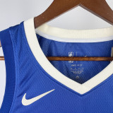 22-23 BUCKS LILLARD #0 Blue City Edition Top Quality Hot Pressing NBA Jersey(V领)