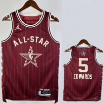 23-24 ALL-STAR EDWARDS #5 Red Top Quality Hot Pressing NBA Jersey