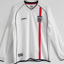2002 England Home Retro Long Sleeve Soccer Jersey (长袖)