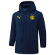 24-25 Dortmund Royal Blue Hooded Windbreaker Fabric Cotton Coat #G252
