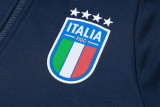 24-25 Italy Royal blue Hoodie Half Pull Tracksuit #F597半拉连帽