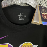 T133 Lakers Black 75th Anniversary High Quality Casual T-Shirt