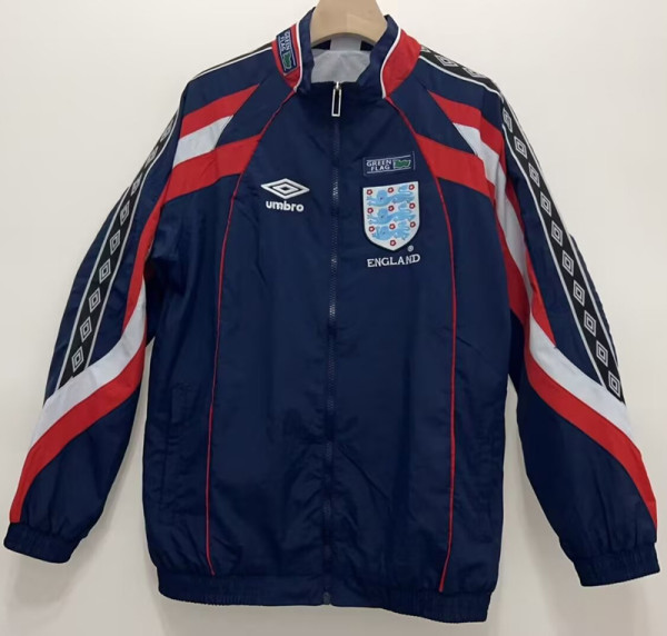 1998 England Royal blue Retro Windbreaker