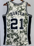 2013-14 SA Spurs DUNCAN #21 Green CamouflageTop Quality Hot Pressing NBA Jersey (迷彩）