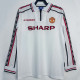 1998 Man Utd White Long Sleeve Retro Soccer Jersey (长袖)
