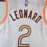 23-24 Sa Spurs LEONARD #2 White City Edition Top Quality Hot Pressing NBA Jersey