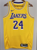 22-23 LAKERS BRYANT #24 Yellow Top Quality Hot Pressing NBA Jersey(圆领)