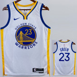 22-23 WARRIORS GREEN #23 White Top Quality Hot Pressing NBA Jersey (V领)