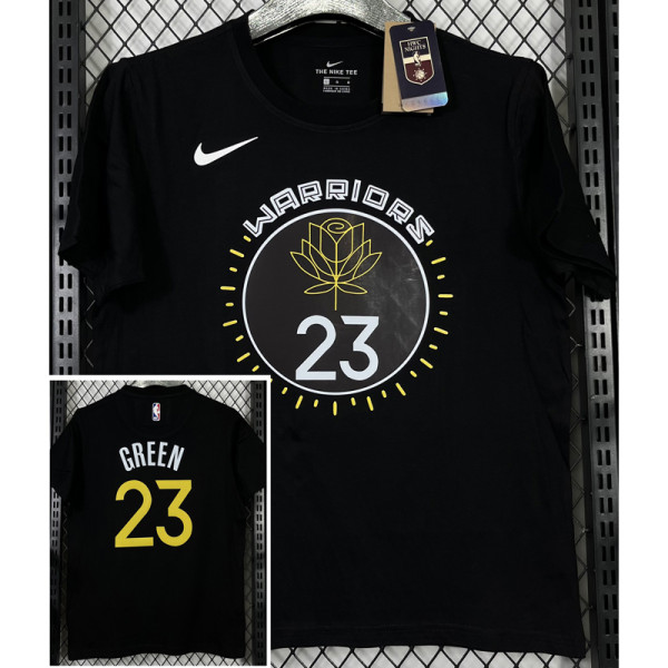 T223 WARRIORS GREEN #23 Black High Quality Casual T-Shirt