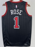 22-23 BULLS ROSE #1 Black Top Quality Hot Pressing NBA Jersey (Trapeze Edition) 飞人版