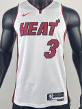 22-23 HEAT WADE #3 White Top Quality Hot Pressing NBA Jersey (V领）