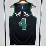 22-23 Celtics HOLIDAY #4 Black Top Quality Hot Pressing NBA Jersey (Trapeze Edition) 飞人版