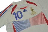 2006 France Away White Retro Soccer Jersey(带胸前小字)