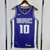 22-23 KINGS SABONIS #10 Purple Away Top Quality Hot Pressing NBA Jersey(V领）