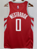 2018-19 ROCKETS WESTBROOK #0 Red Away Top Quality Hot Pressing NBA Jersey