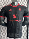 24-25 Man Utd Black Casual style Player Version Soccer Jersey *三叶草