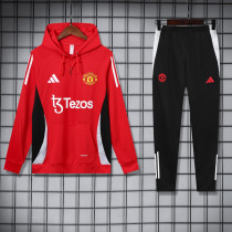 24-25 Man Utd Red Hoodie Tracksuit (卫衣套装)