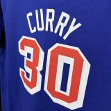 T184 Warriors CURRY #30 Blue High Quality Casual T-Shirt