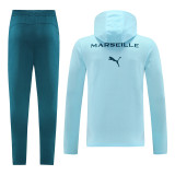 24-25 Marseille Light blue Hoodie Jacket Tracksuit #01