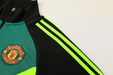 24-25 Man Utd Black Green Jacket Tracksuit #03