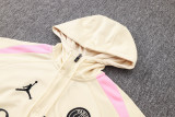 24-25 PSG Jordan Khaki Hoodie Half Pull Tracksuit #F564半拉连帽