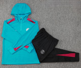 24-25 PSG Lake blue Hoodie Half Pull Tracksuit #F599半拉连帽