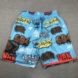 Grizzlies Blue City Edition Top Quality NBA Pocket Pants #灰熊涂鸦