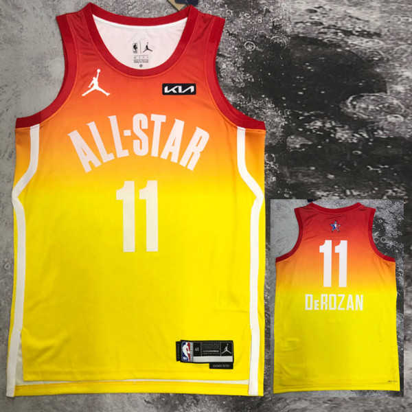 2023 ALL STAR DEROZAN #11 Yellow Top Quality Hot Pressing NBA Jersey (全明星)