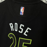 T181 Timberwolves ROSE #25 Black High Quality Casual T-Shirt