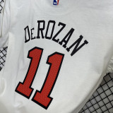 T169 BULLS DEROZAN #11 White High Quality Casual T-Shirt
