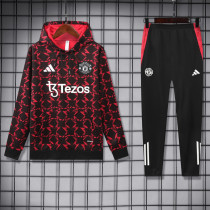 24-25 Man Utd Red Black Hoodie Tracksuit (卫衣套装)
