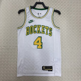 22-23 ROCKETS GREEN #4 White Top Quality Hot Pressing NBA Jersey (Retro Logo)